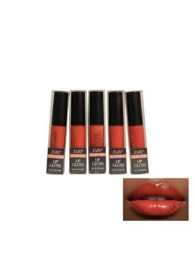 Lot of 5 Zuri Flawless Lip Gloss Orangey Red High-Shine Smooth Formula